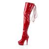 Pleaser - DELIGHT3063 Bottes cuissardes à plateforme - Rouge Product image